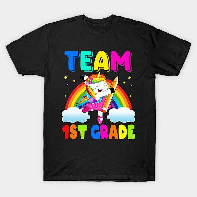 Team 1st Grade Unicorn T-Shirt by snnt